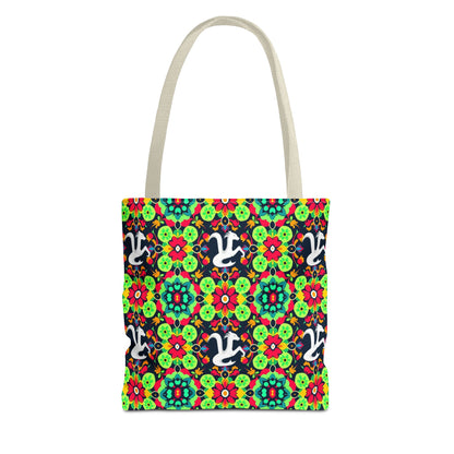 Tote Bag, (AOP), Aquarius, Zodiac v4, Flower Pattern