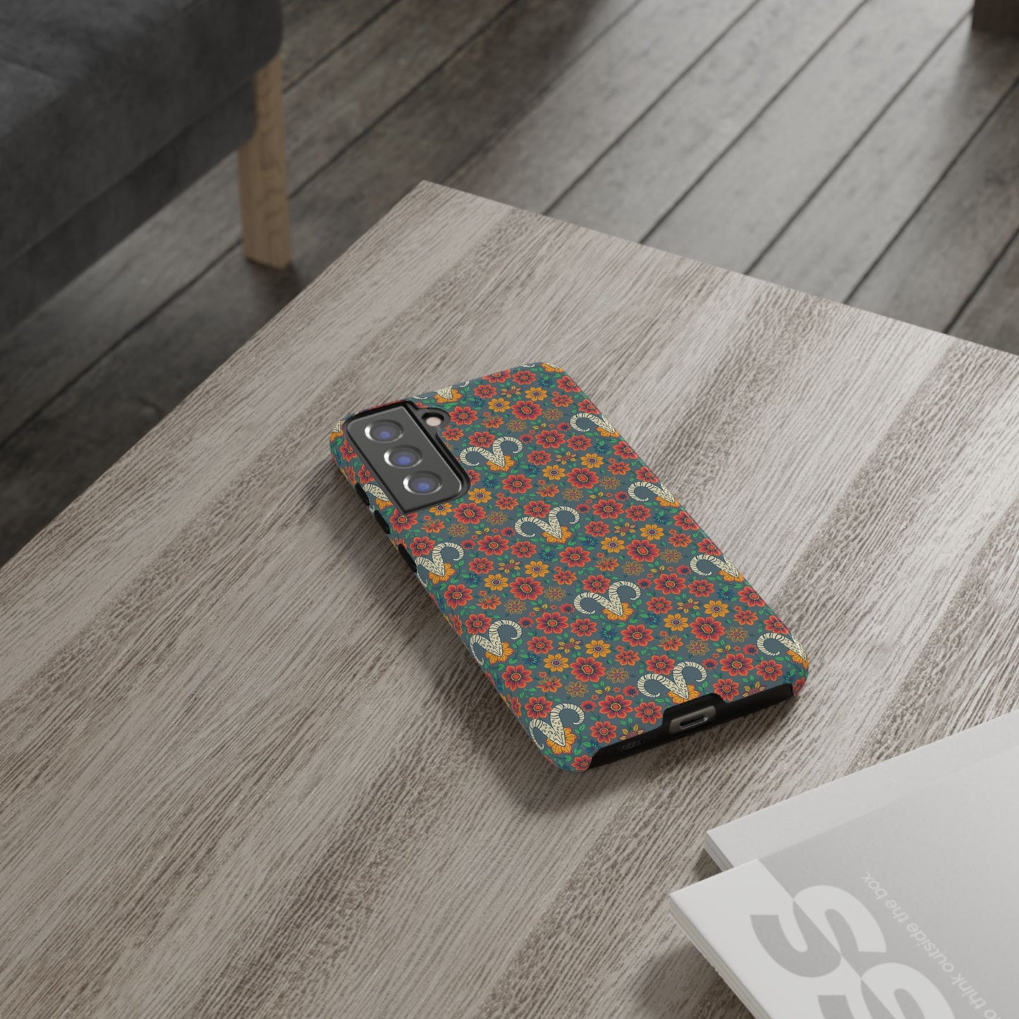 Tough Cases, Aries, Zodiac v3, Flower Pattern