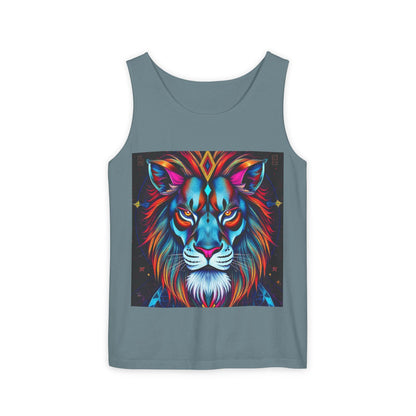 Unisex Garment-Dyed, Tank Top, Leo, Pop Art v1, 100% US cotton