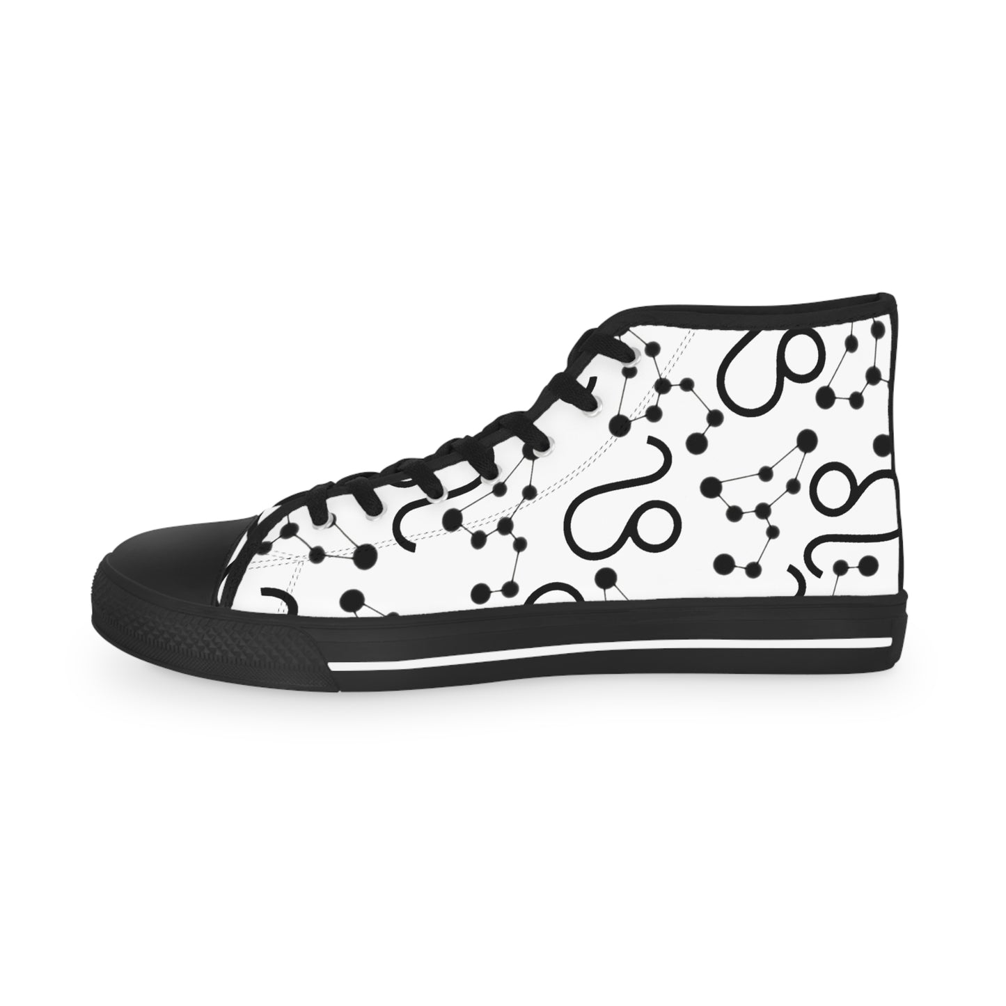 Men's High Top Sneakers, Breathable polyester canvas, Leo Zodiac Design