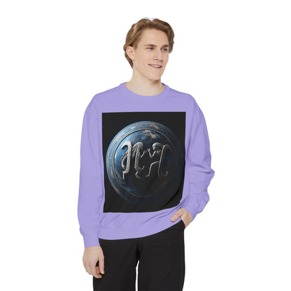 Garment-Dyed Sweatshirt, Unisex, Space Symbol Design, Gemini