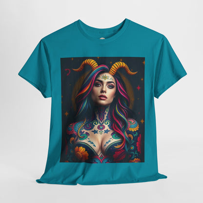 Unisex Heavy Cotton T-Shirt, Capricorn, Zodiac, Sexy Art