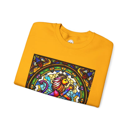 Unisex Heavy Blend™ Crewneck Sweatshirt, Glass, Leo Zodiac Design