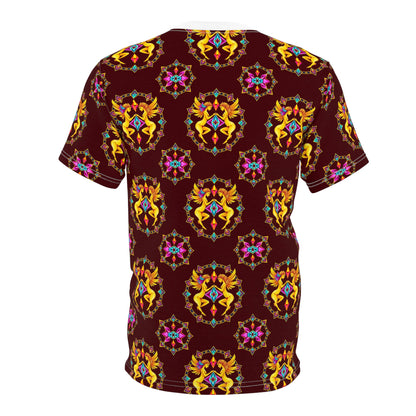 Unisex Cut & Sew T-Shirt, (AOP), Gemini, Zodiac v3, Jewels Pattern