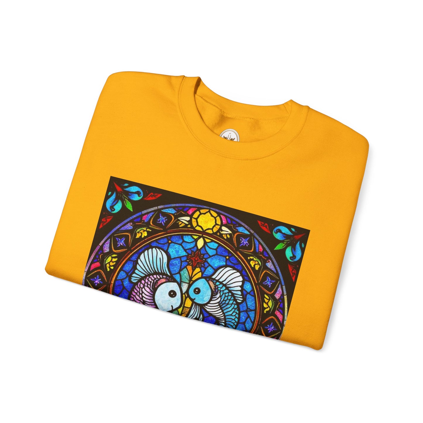 Unisex Heavy Blend™ Crewneck Sweatshirt, Glass, Pisces Zodiac Design