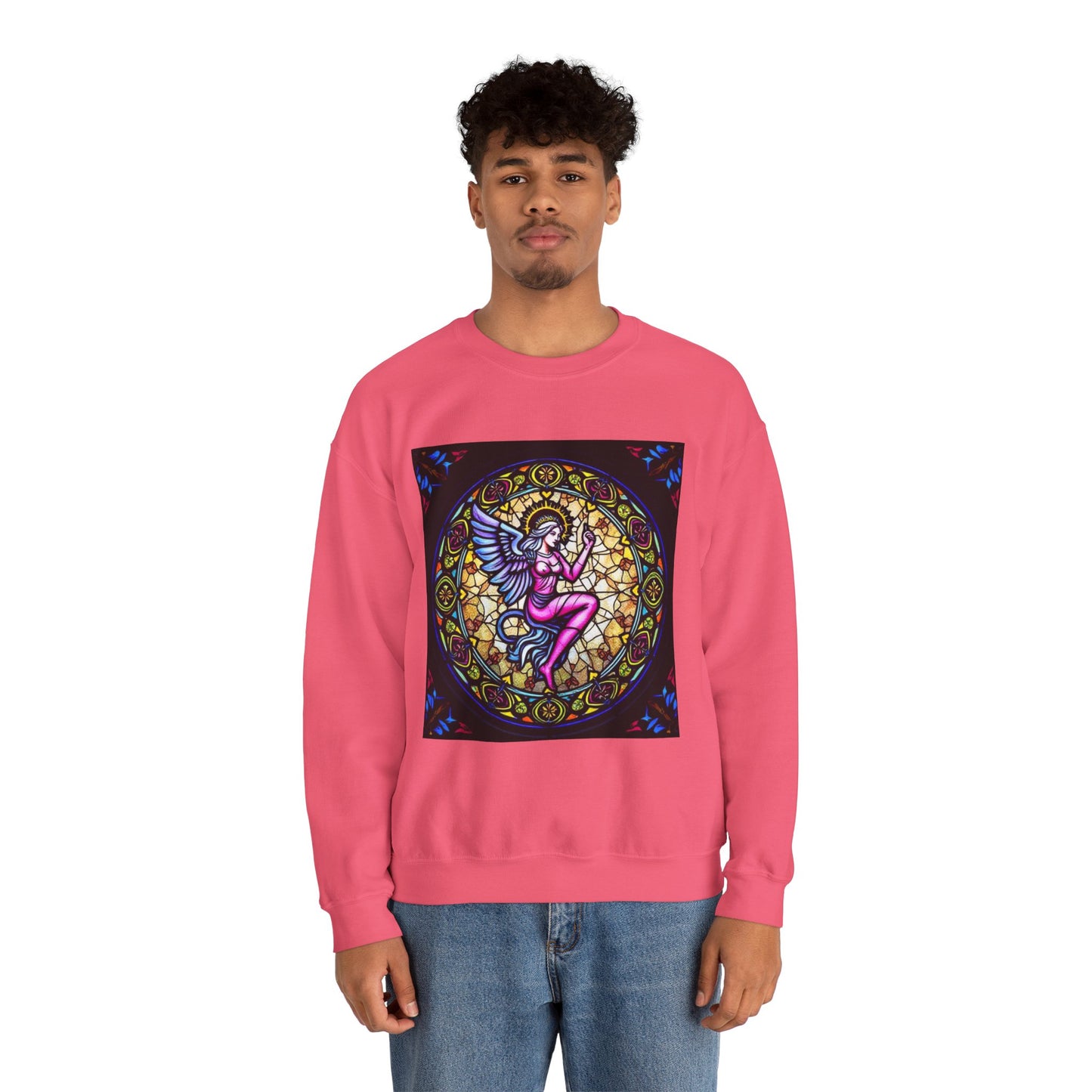 Unisex Heavy Blend™ Crewneck Sweatshirt, Glass 1, Virgo Zodiac Design