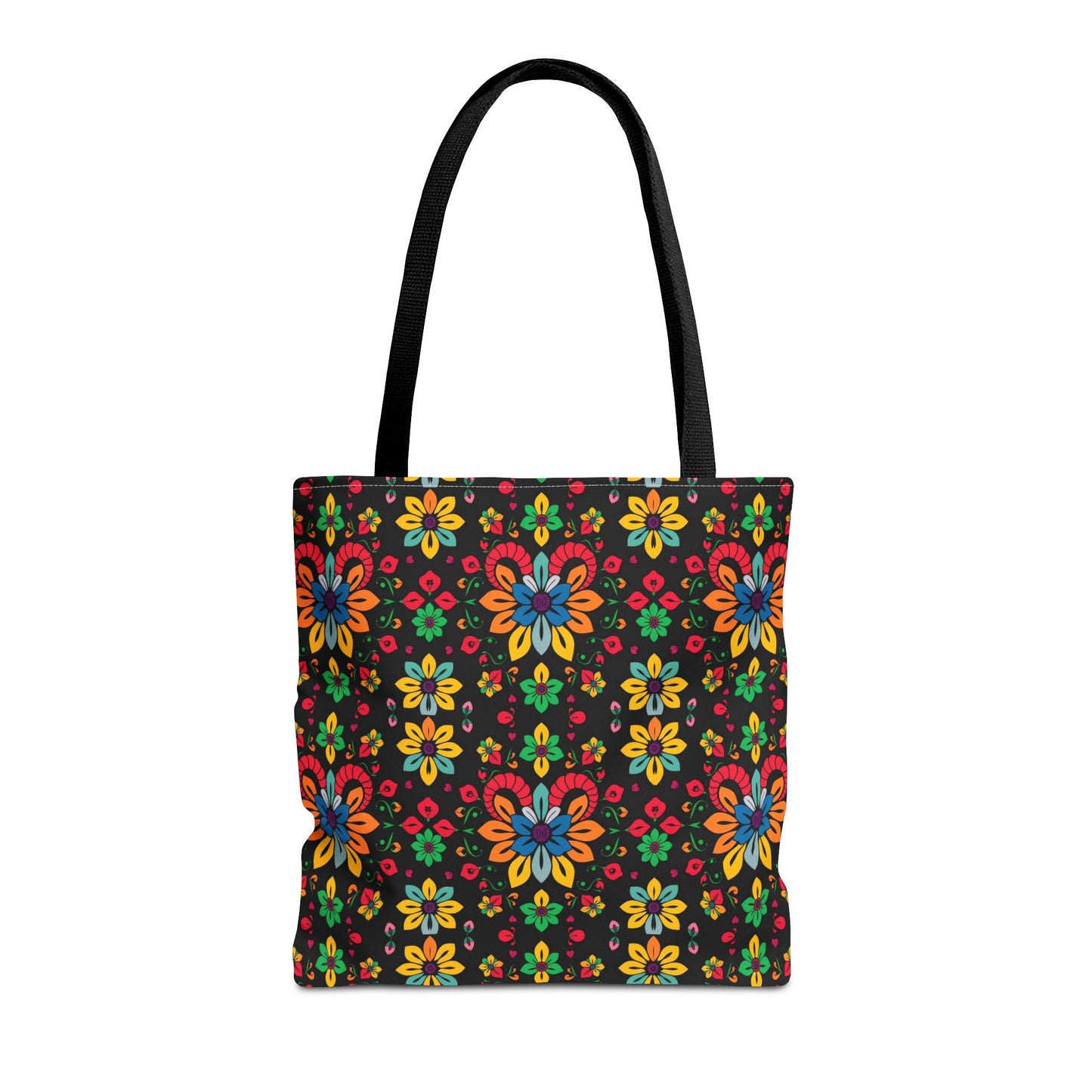 Tote Bag, (AOP), Aries, Zodiac v3, Flower Pattern