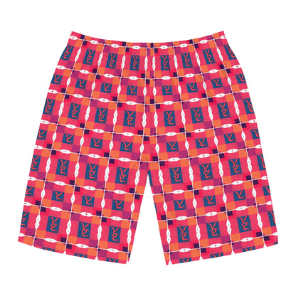 Men's Board Shorts, (AOP), Sagittarius, Zodiac, Shape Pattern
