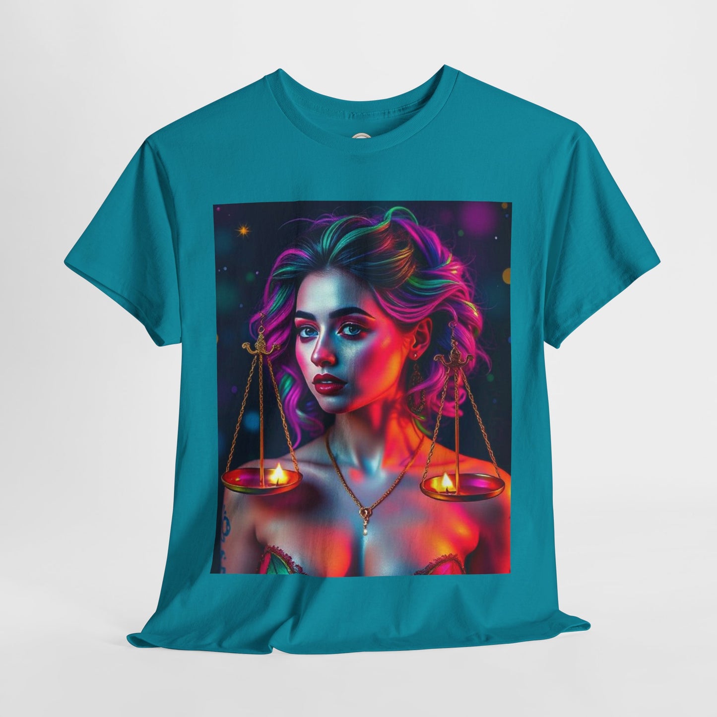 Unisex Heavy Cotton T-Shirt, Libra, Zodiac v3, Sexy Art