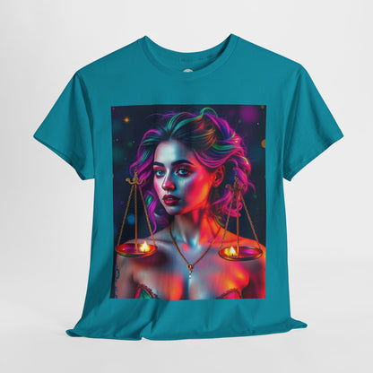 Unisex Heavy Cotton T-Shirt, Libra, Zodiac v3, Sexy Art