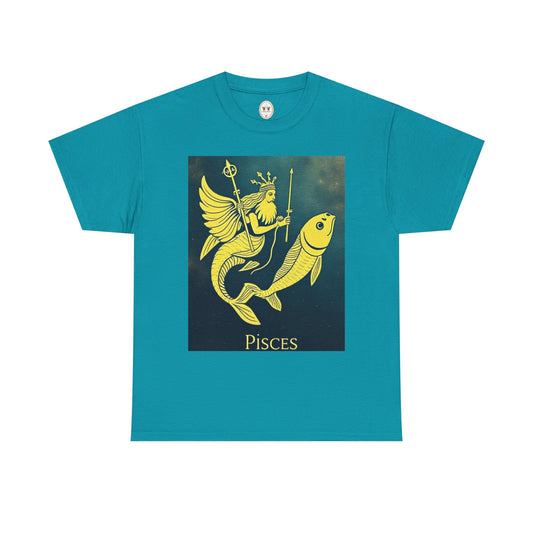 Unisex Heavy Cotton T-Shirt, Pisces Quuen v1, Zodiac Design