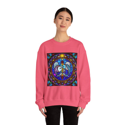 Unisex Heavy Blend™ Crewneck Sweatshirt, Glass, Pisces Zodiac Design