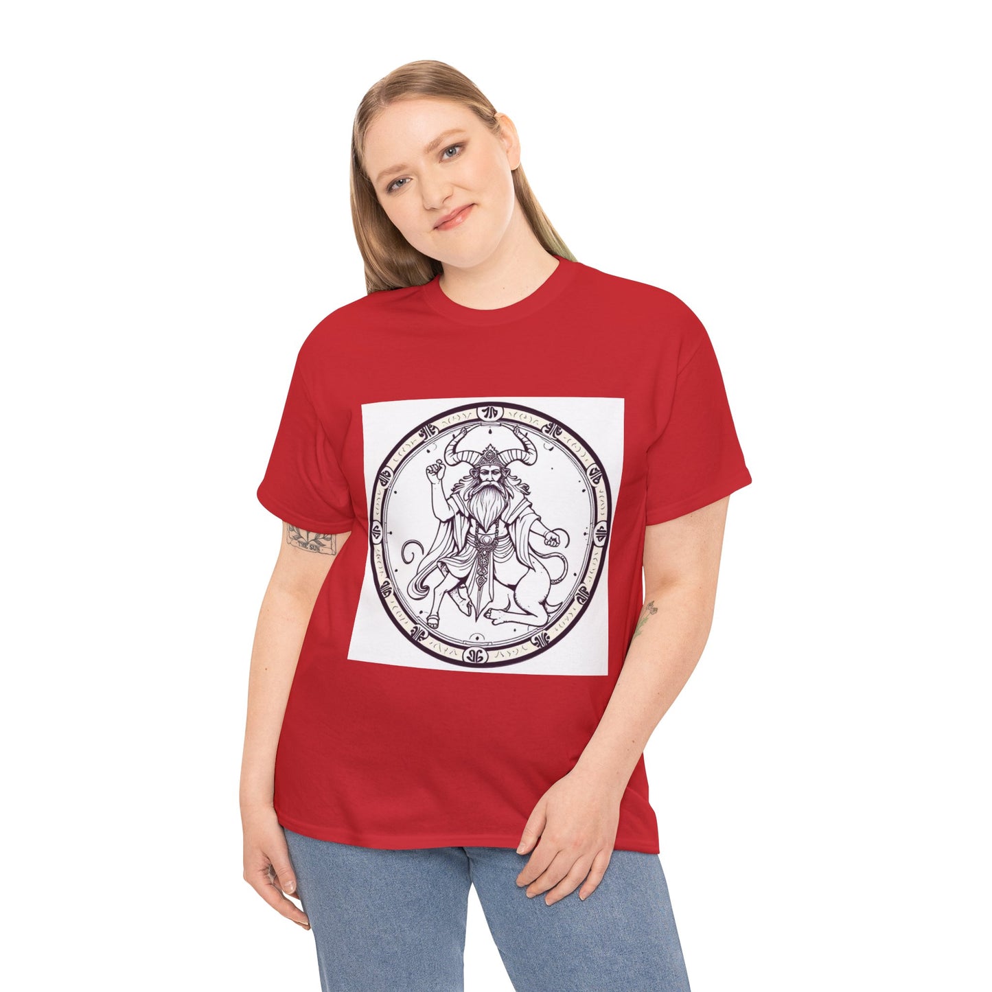 Unisex Heavy Cotton T-Shirt, Bull Centaur, Taurus Zodiac Design