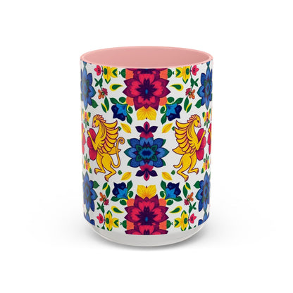 Accent Coffee Mug, Gemini, Zodiac, Flower Pattern, (11, 15oz)