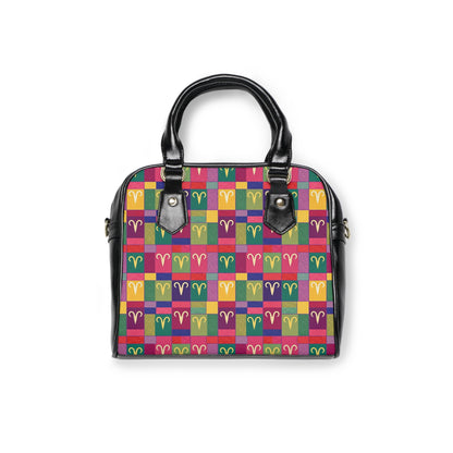 Shoulder Handbag, Aries, Zodiac v1, Shapes Pattern