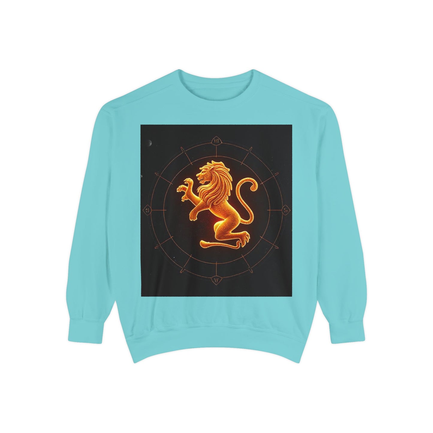 Garment-Dyed Sweatshirt, Unisex, Space Animal Design v1, Leo