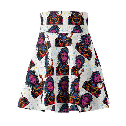 Women's Skater Skirt, (AOP), Scorpio, Zodiac v2, Sexy Pattern