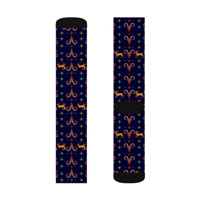 Sublimation Socks, Aries, Zodiac, Jewel Pattern