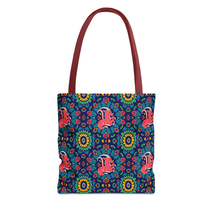 Tote Bag (AOP), Capricorn, Zodiac v1, Flower Pattern