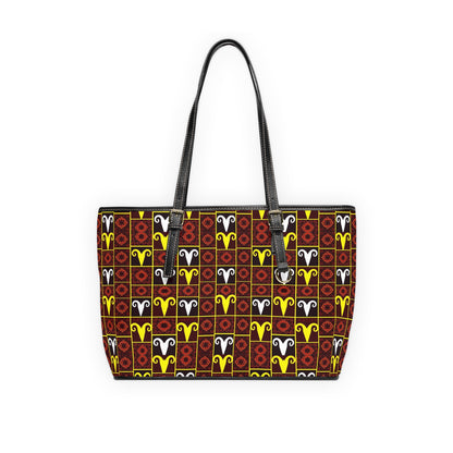 Leather Shoulder Bag, Aries, Zodiac, Shapes Pattern