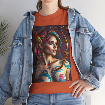 Unisex Heavy Cotton T-Shirt, Sagittarius, Zodiac v1, Sexy Art