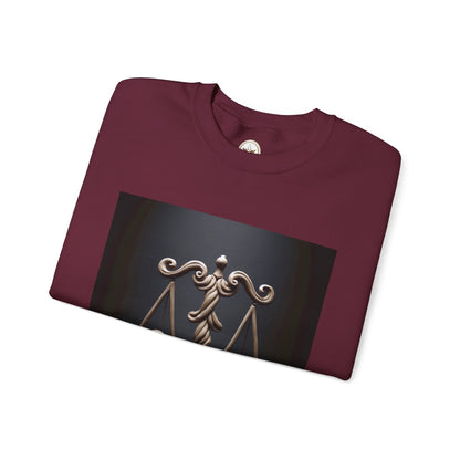 Unisex Heavy Blend™ Crewneck Sweatshirt, Brown Scale, Libra Zodiac Design