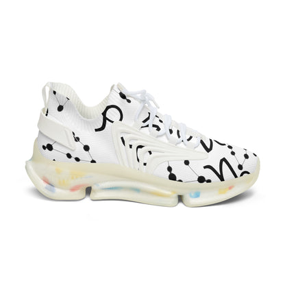Women's Mesh Sneakers, Constellation & Symbol, Capricorn Zodiac Sign, AOP