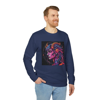 Adidas, Unisex Fleece Crewneck Sweatshirt, Virgo, Pop Art, Zodiac