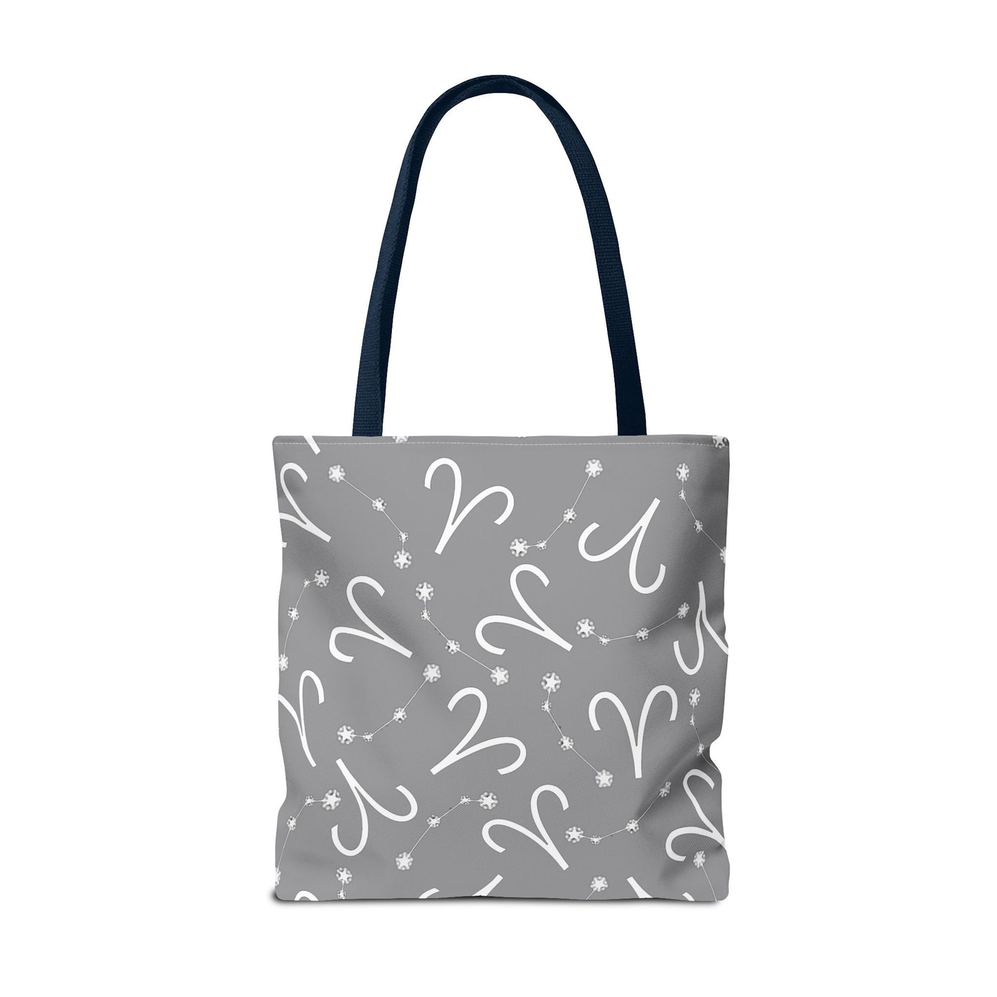 Tote Bag, Aries Zodiac Sign, AOP, (Grey, White)