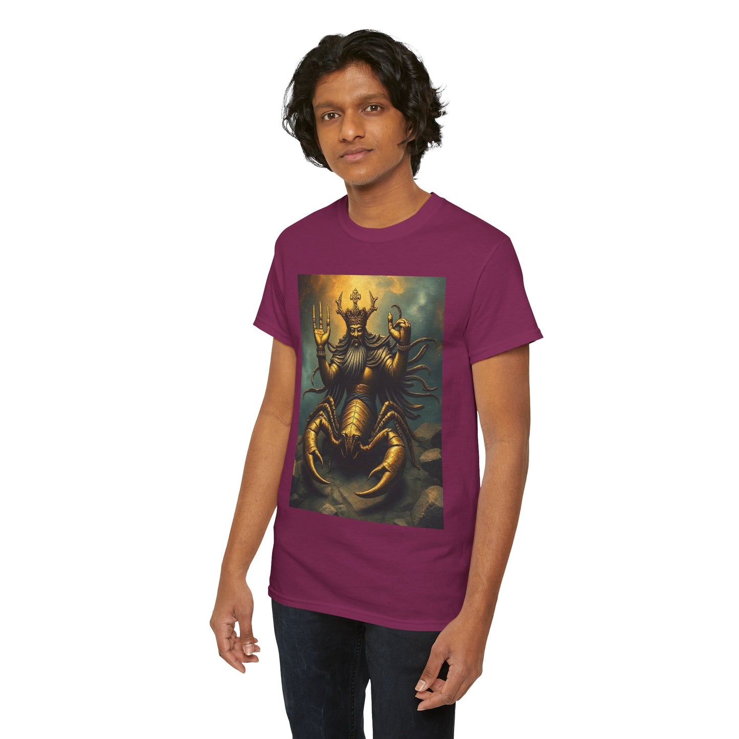 Unisex Heavy Cotton T-Shirt, Desert Scorpio King, Zodiac Design