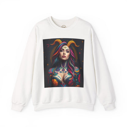 Unisex Heavy Blend™ Crewneck Sweatshirt, Capricorn, Zodiac v3, Sexy Pattern