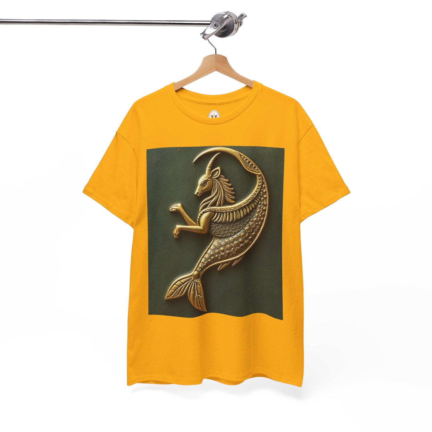 Unisex Heavy Cotton T-Shirt, Capricorn Animal v1, Symbol, Zodiac Design