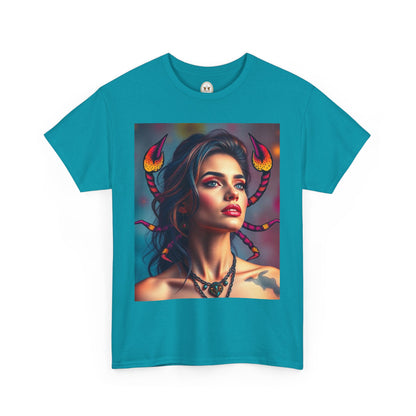Unisex Heavy Cotton T-Shirt, Scorpio, Zodiac v2, Sexy Art