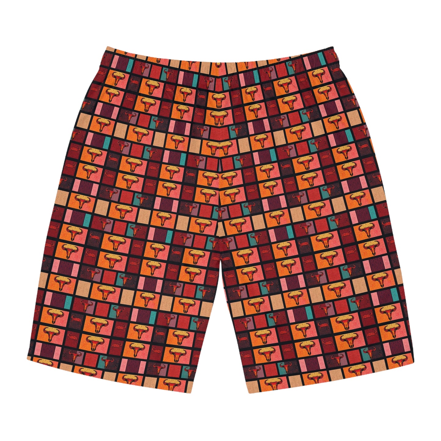 Men's Board Shorts, (AOP), Taurus, Zodiac v2, Shape Pattern