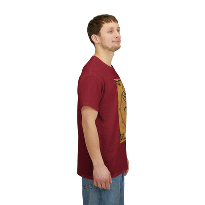 Unisex Heavy Cotton T-Shirt, Pencil Art v1, Gemini Zodiac Design