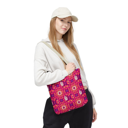 Tote Bag (AOP), Gemini, Zodiac v1, Flower Pattern