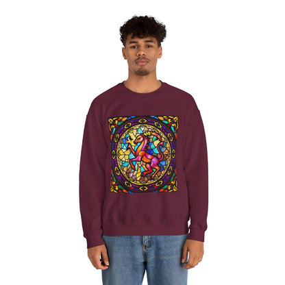 Unisex Heavy Blend™ Crewneck Sweatshirt, Glass, Aries Zodiac Design