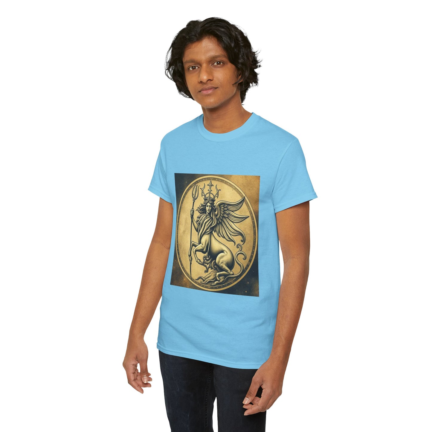 Unisex Heavy Cotton T-Shirt, Angel Animal, Virgo Zodiac Design