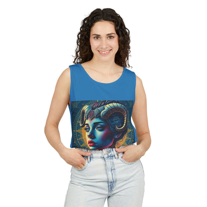 Unisex Garment-Dyed, Tank Top, Aries Design, Pop Art v1, 100% Ringspun US cotton