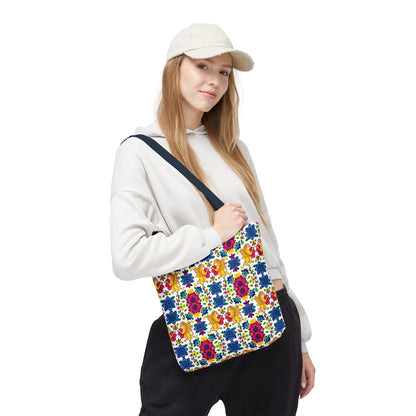 Tote Bag (AOP), Gemini, Zodiac, Flower Pattern
