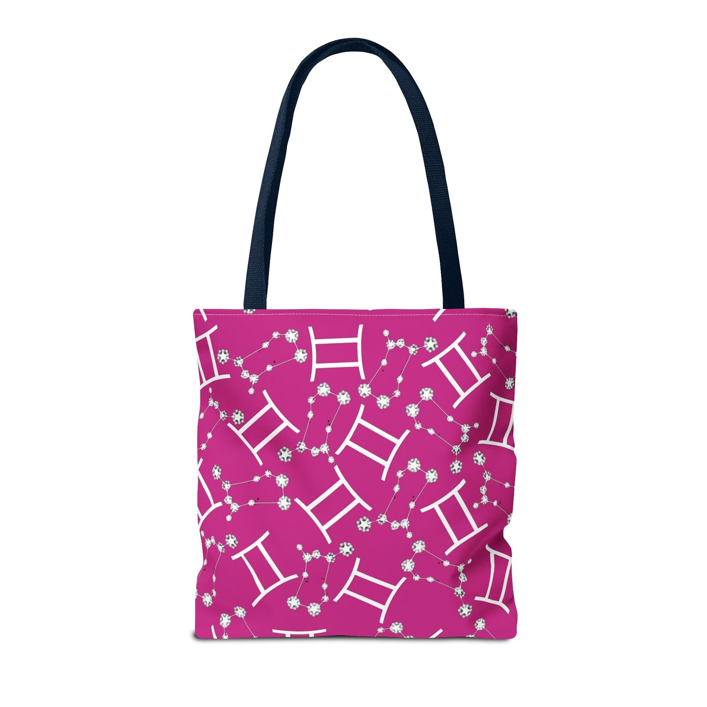 Tote Bag, Gemini Zodiac Sign, AOP, (Pink, White)