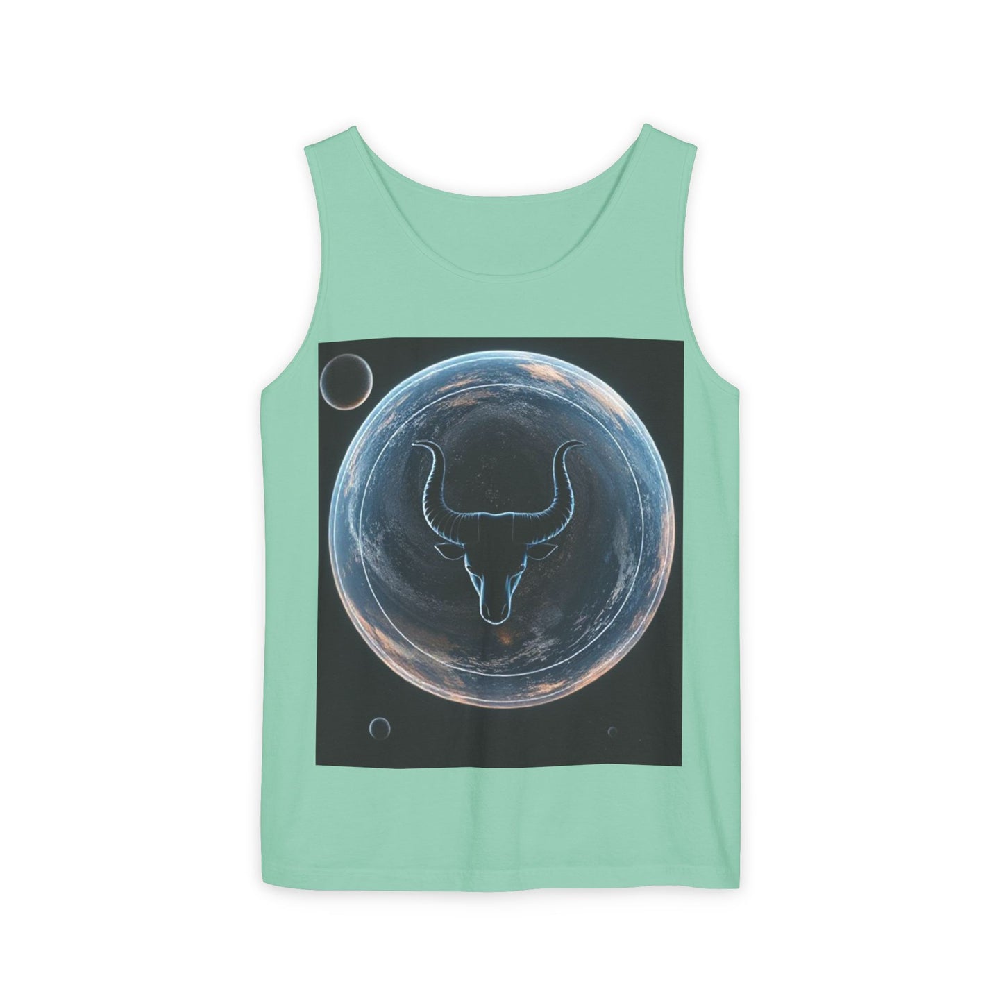 Unisex Garment-Dyed, Tank Top, Taurus Design, Planet Animal v1, 100% US cotton