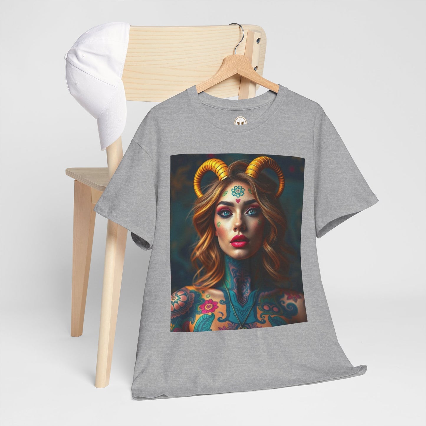 Unisex Heavy Cotton T-Shirt, Capricorn, Zodiac v1, Sexy Art