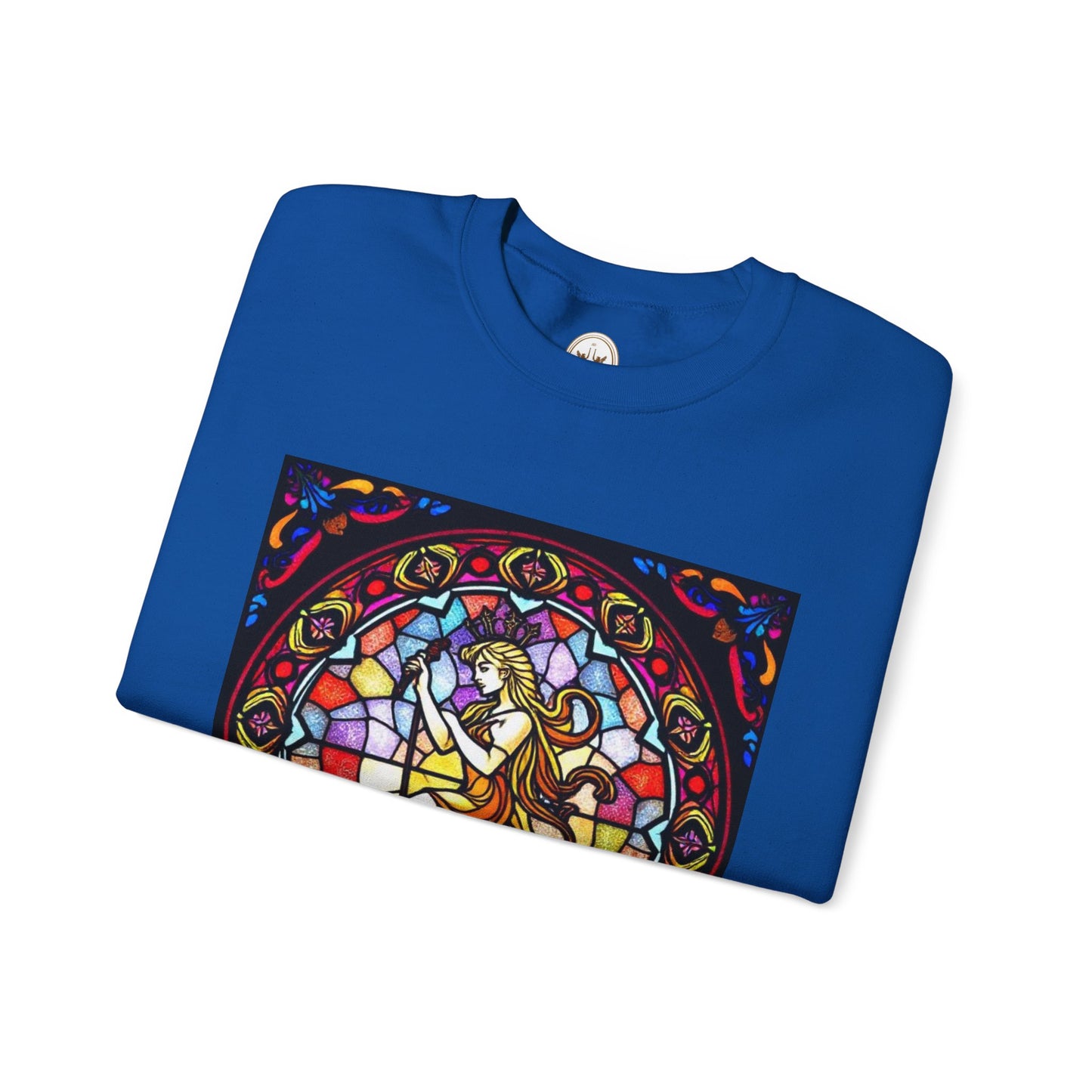 Unisex Heavy Blend™ Crewneck Sweatshirt, Glass, Virgo Zodiac Design