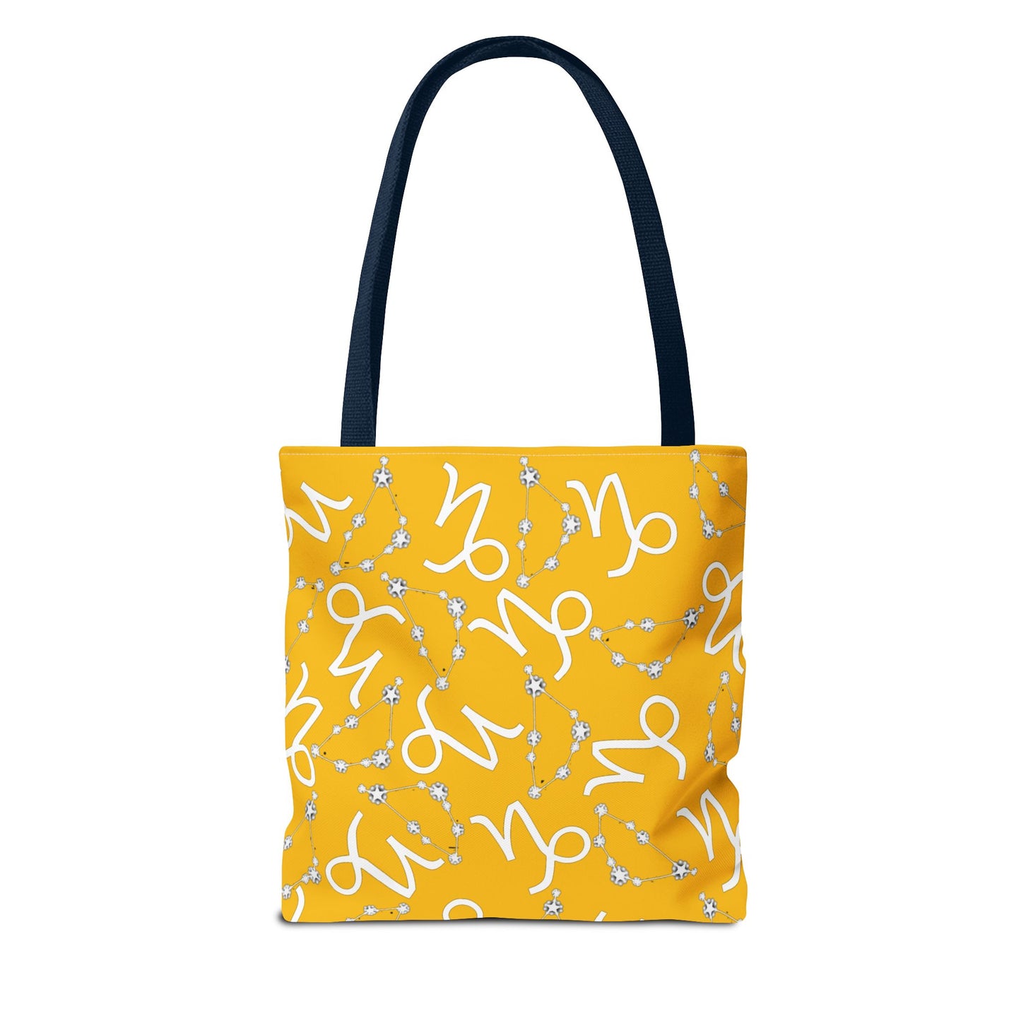 Tote Bag, Capricorn Zodiac Sign, AOP, (Yellow, White)