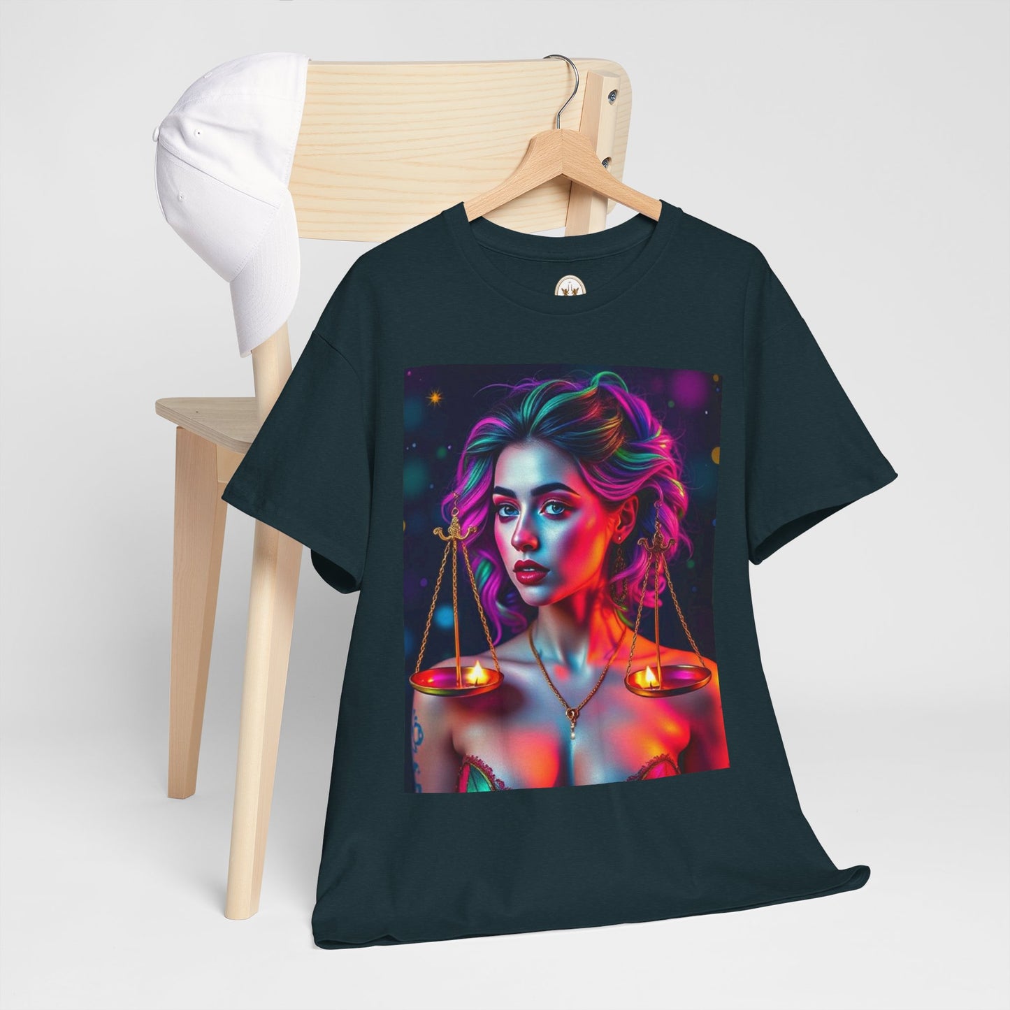 Unisex Heavy Cotton T-Shirt, Libra, Zodiac v3, Sexy Art