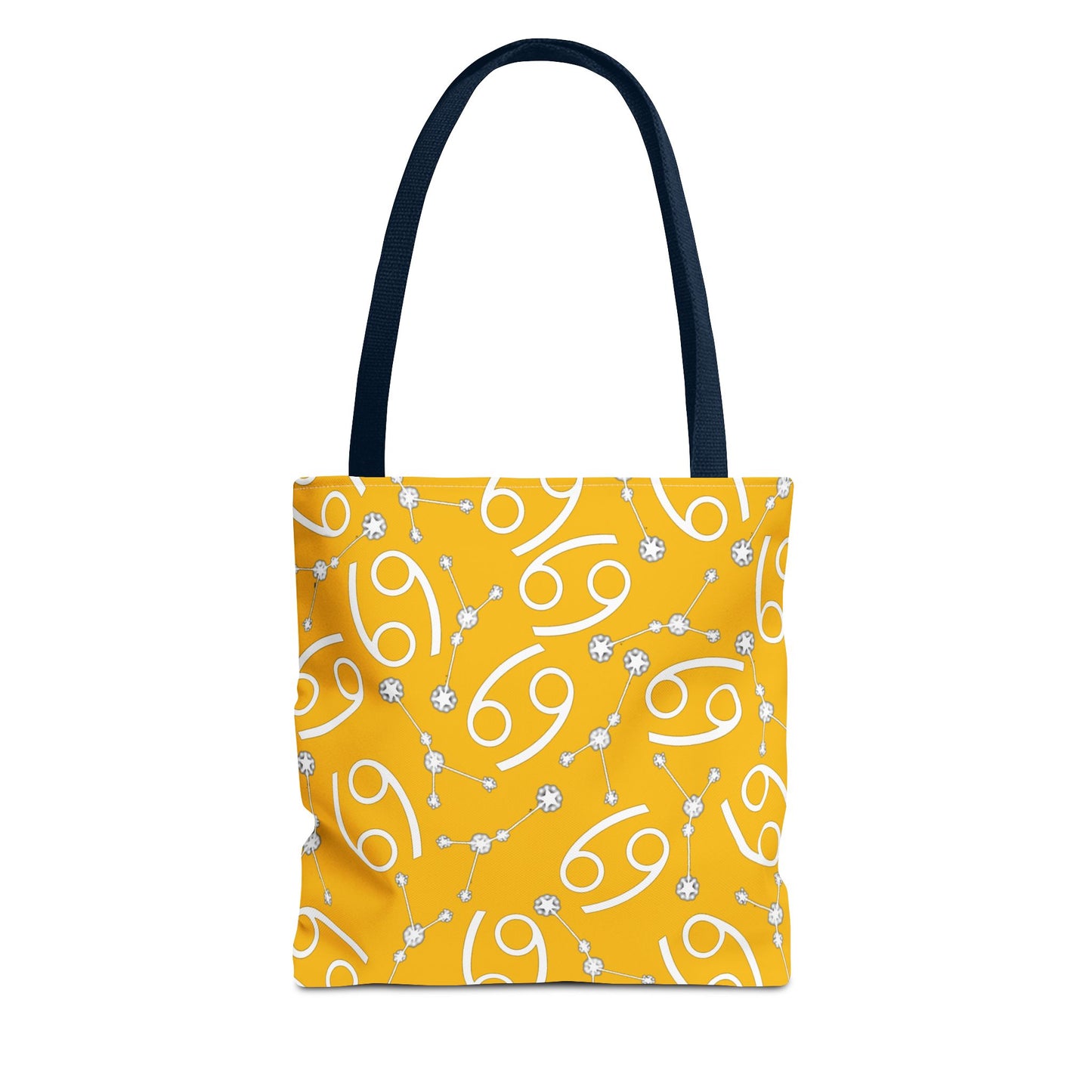 Tote Bag, Cancer Zodiac Sign, AOP, (Yellow, White)