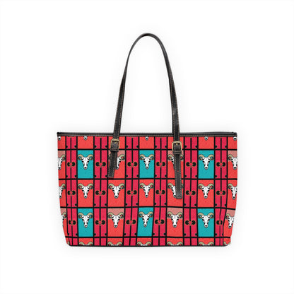 Leather Shoulder Bag, Taurus, Zodiac v3, Shapes Pattern