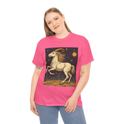 Unisex Heavy Cotton T-Shirt, Aries Animal, Zodiac Design