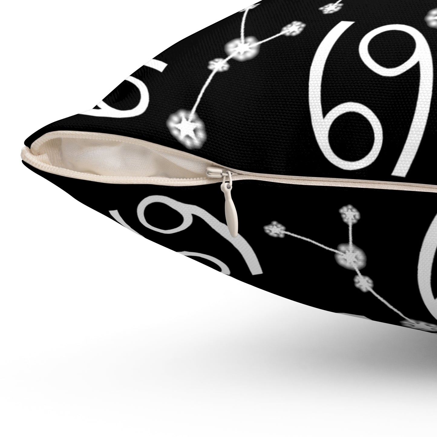 Zodiac Spun Polyester Square Pillow Cancer Zodiac Sign Black Pillow